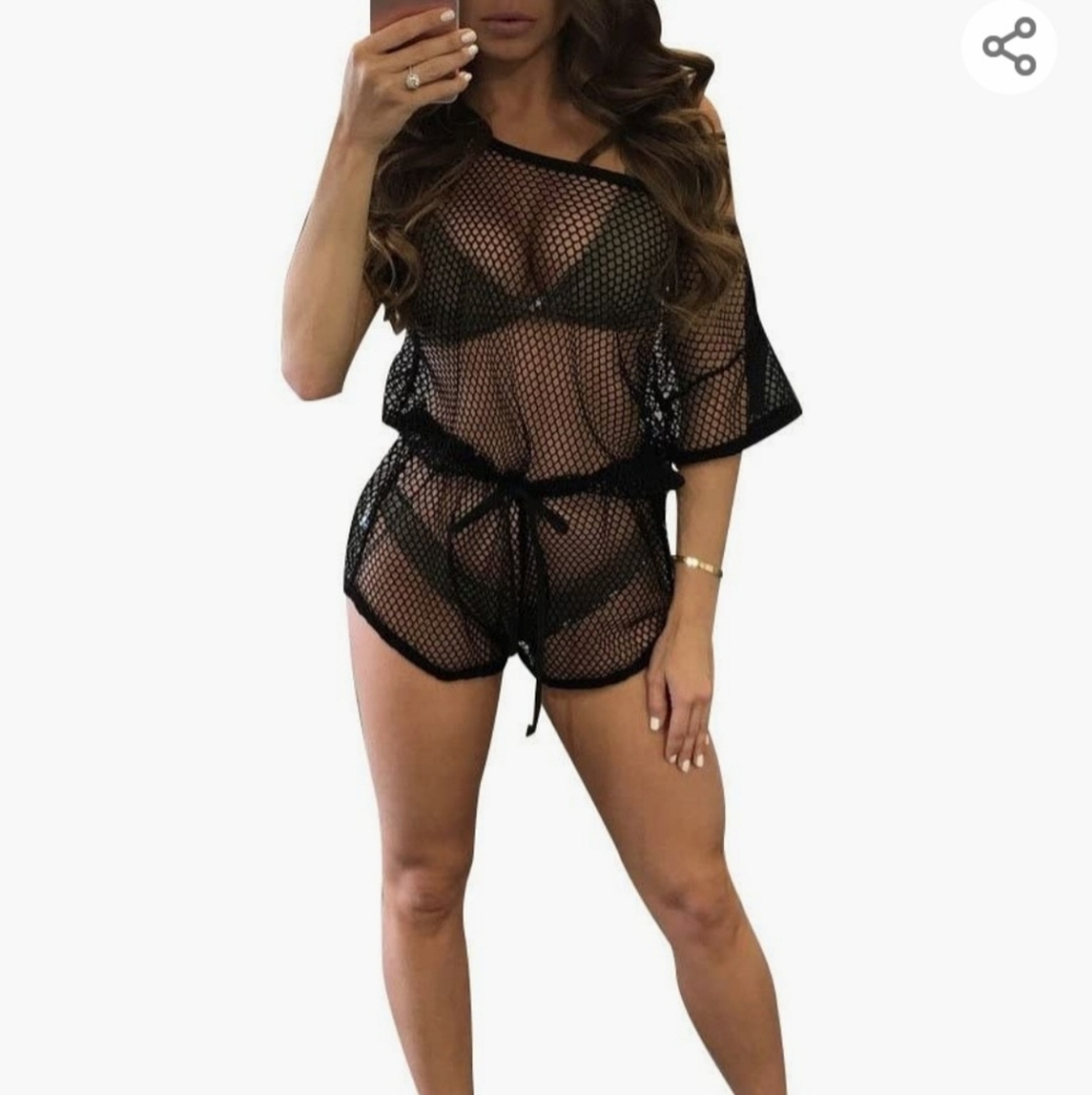 Fishnet Bathing suite cover up